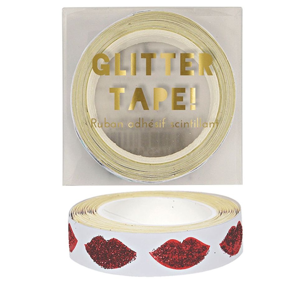 meri meri klebeband lippe rot glitzer 2 7 meter