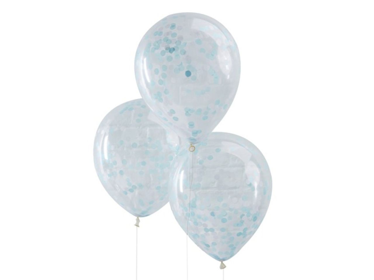 luftballons blaues konfetti 5 stueck 30 cm