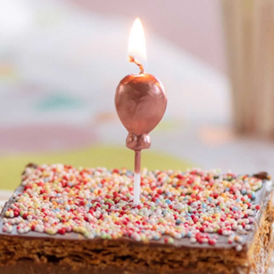 geburtstagskerzen 4 luftballons rose gold