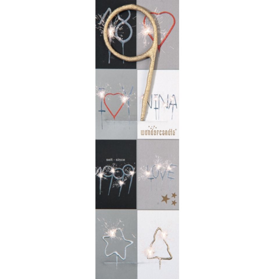 cake sparkler 9 gold 18 cm