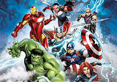 Marvel and DC cake toppers with superhero motifs