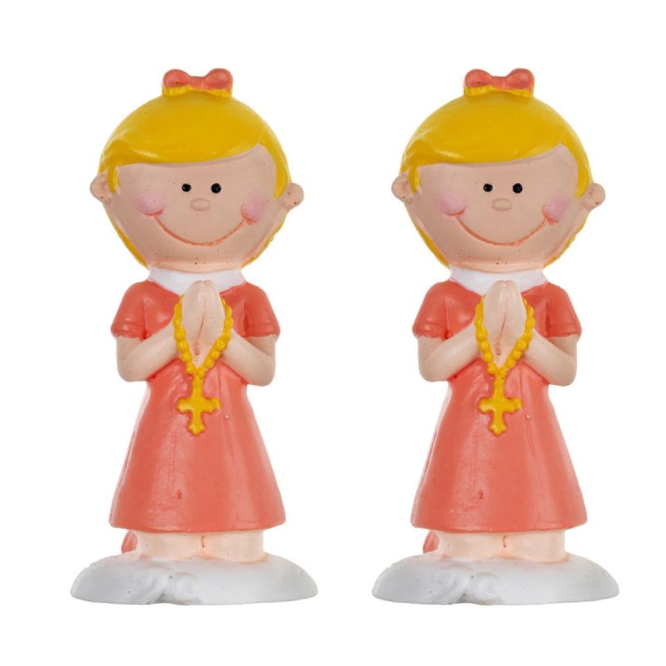 blonde girl cake figures 2 pieces 3 x 7 cm