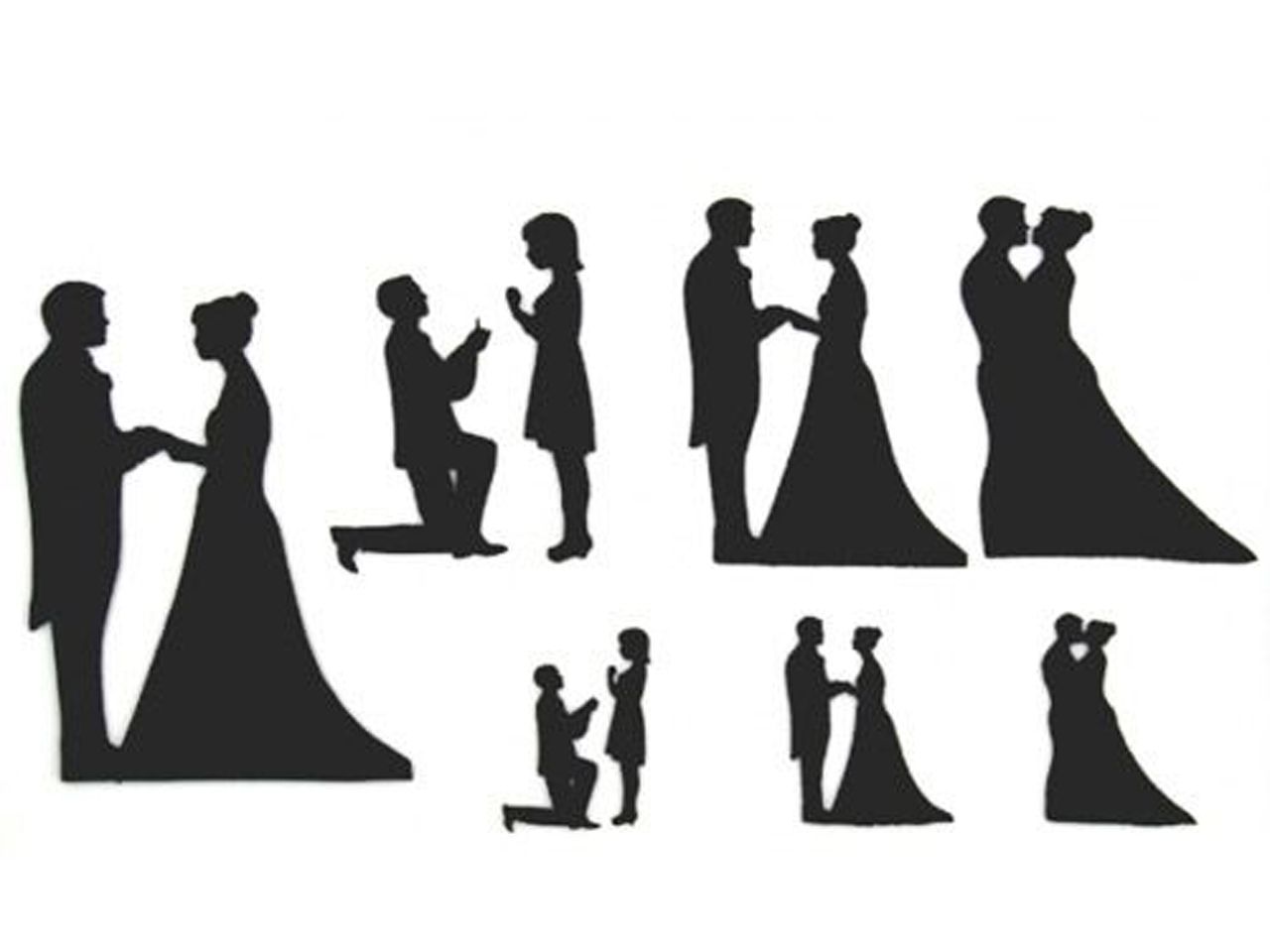 patchwork cutter wedding silhouette set