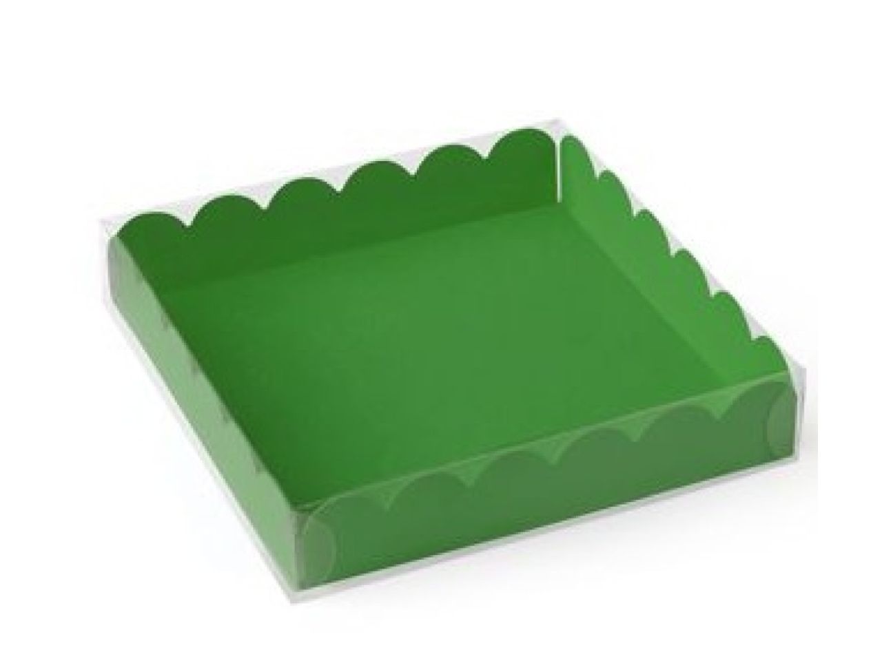 macaron box with lid for 9 macarons green