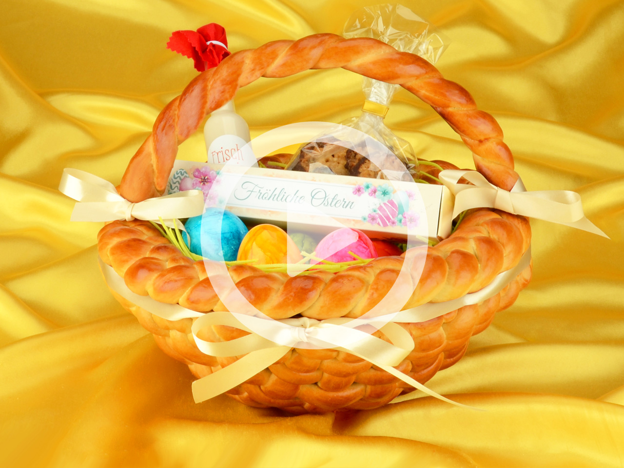 osterkorb aus hefeteig