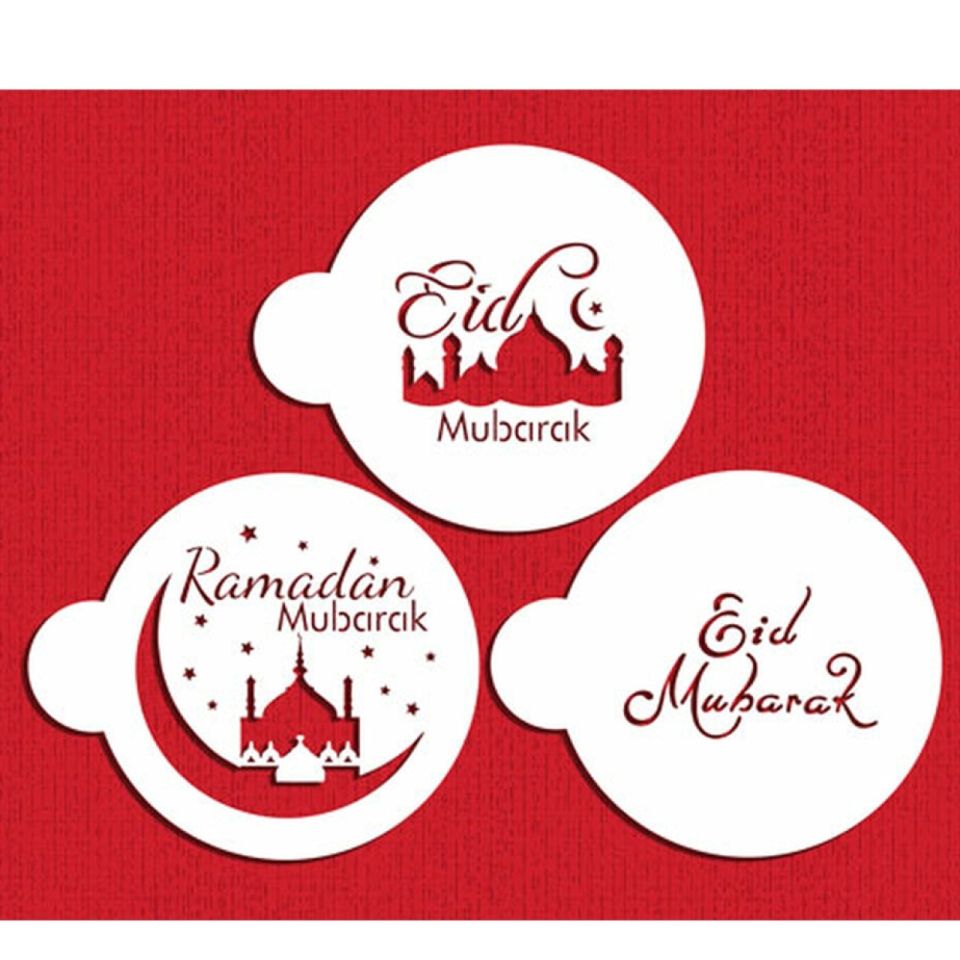 schablone stencil set eid mubarak ca 7 cm