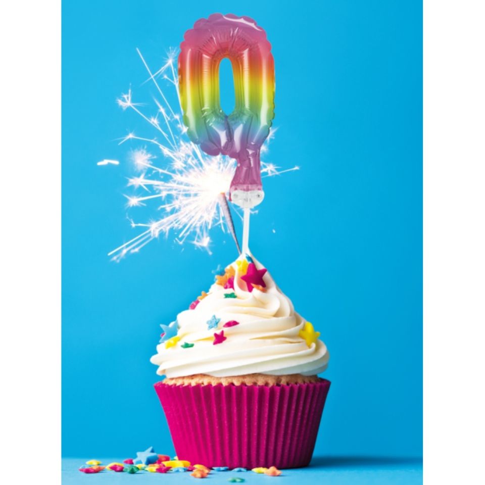 ballon topper zahl 0 regenbogen