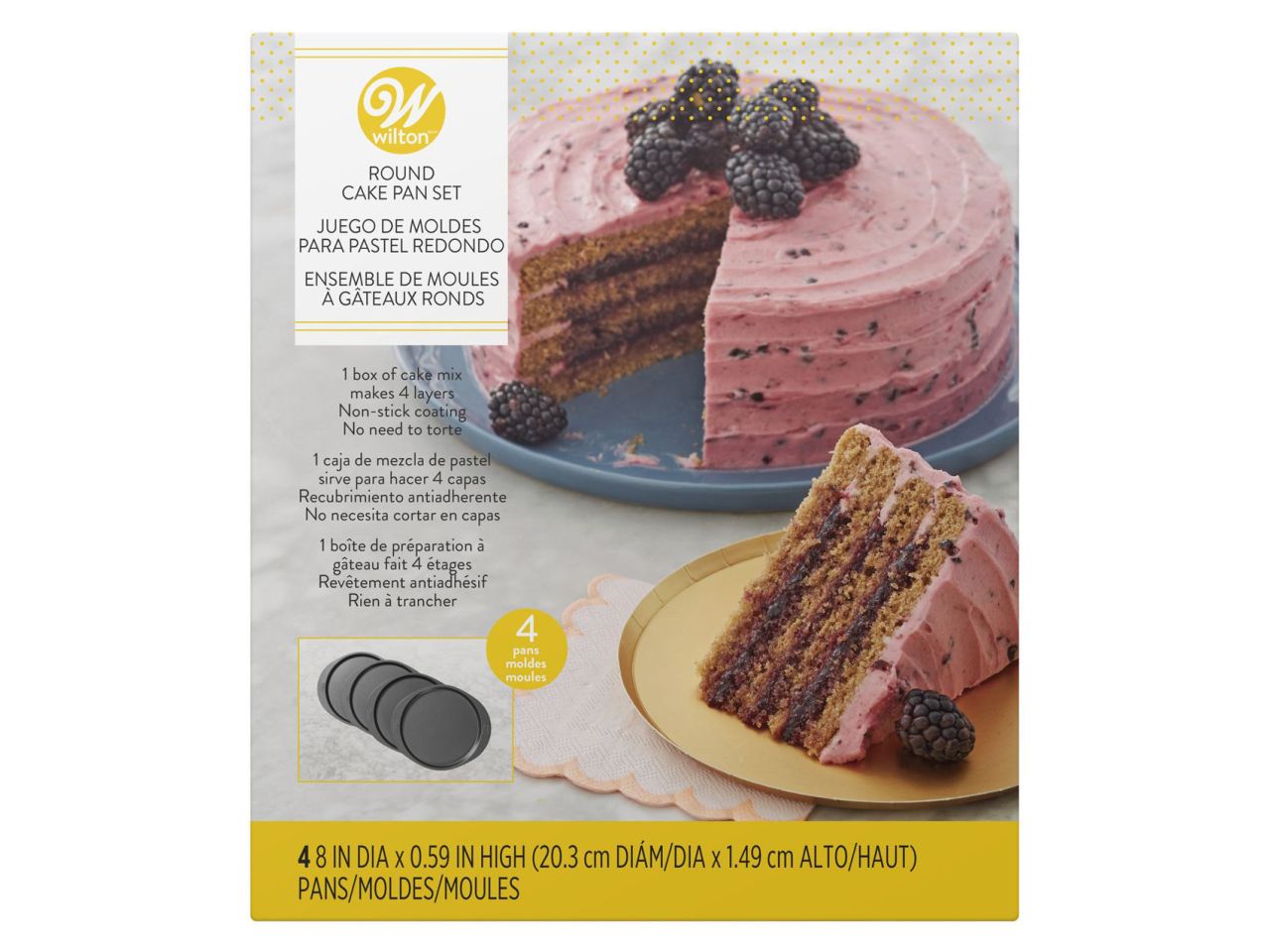 wilton cake pan easy layers 20cm set of 4