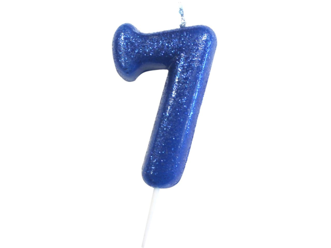 birthday candle number 7 blue glitter 7 cm
