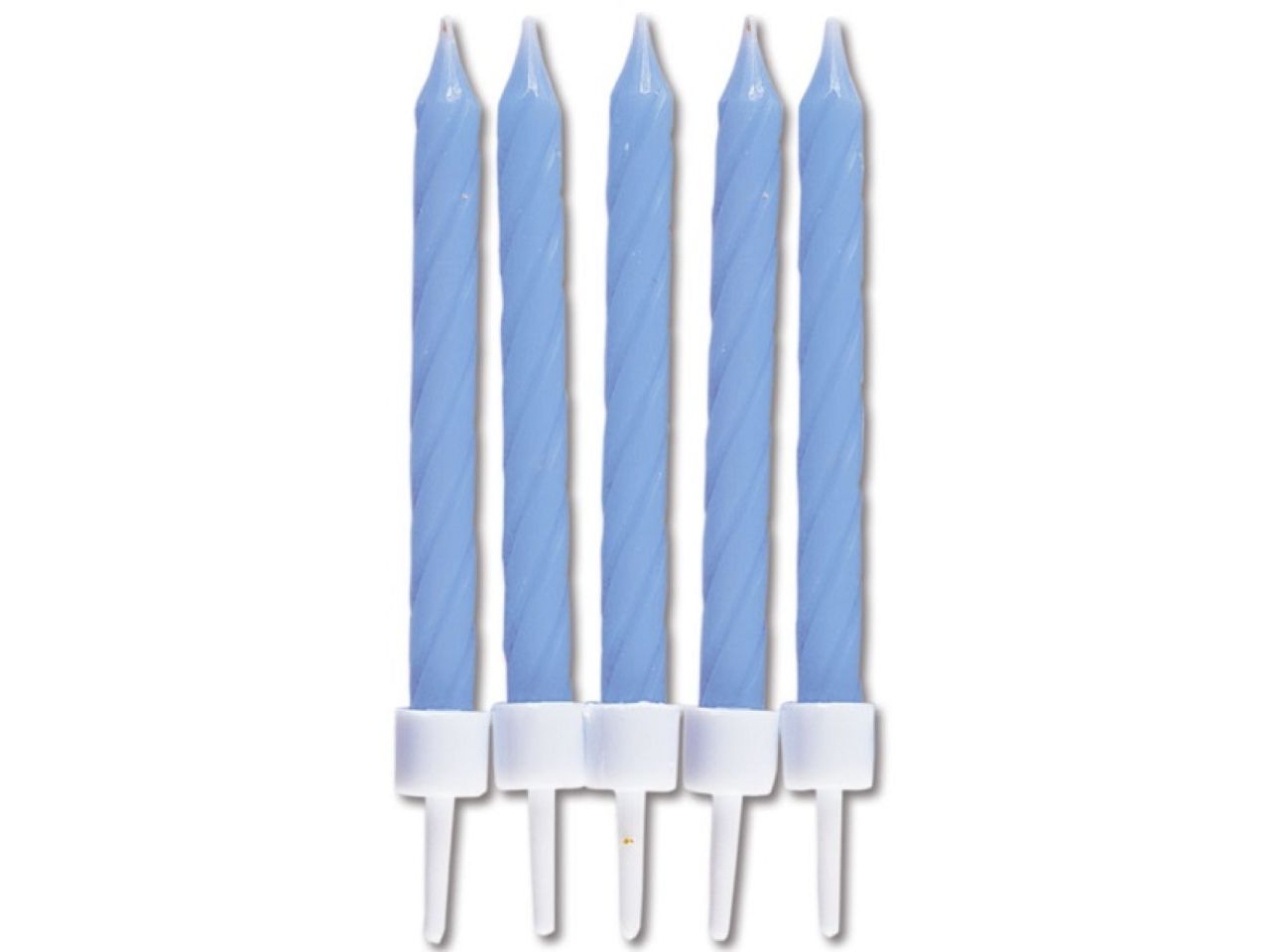 geburtstagskerzen mit halter hellblau 10 stk