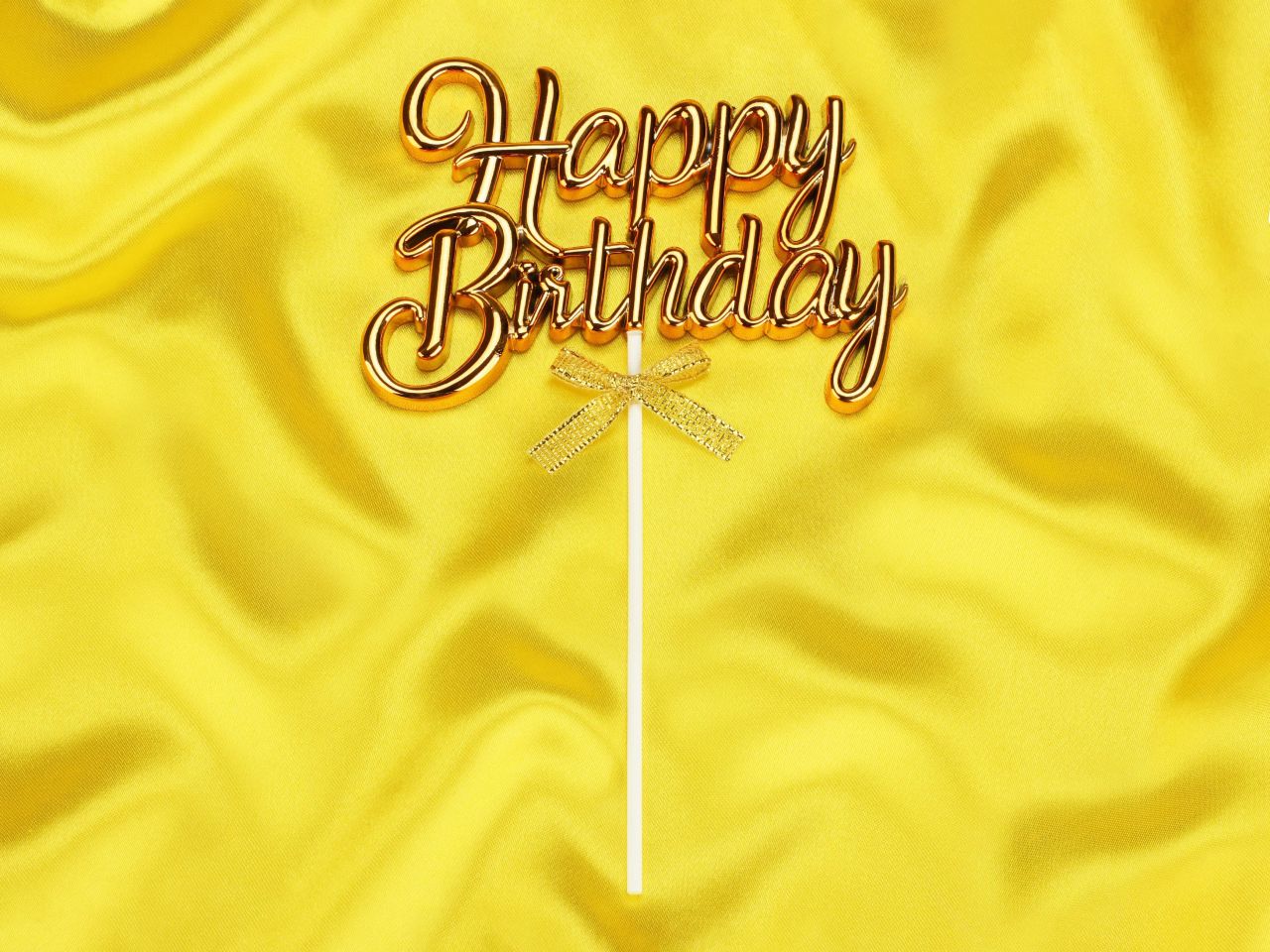 cake topper happy birthday gold 3d