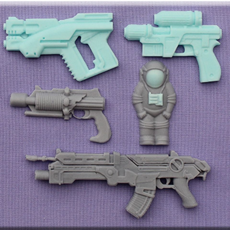 fondantform weltall pistole