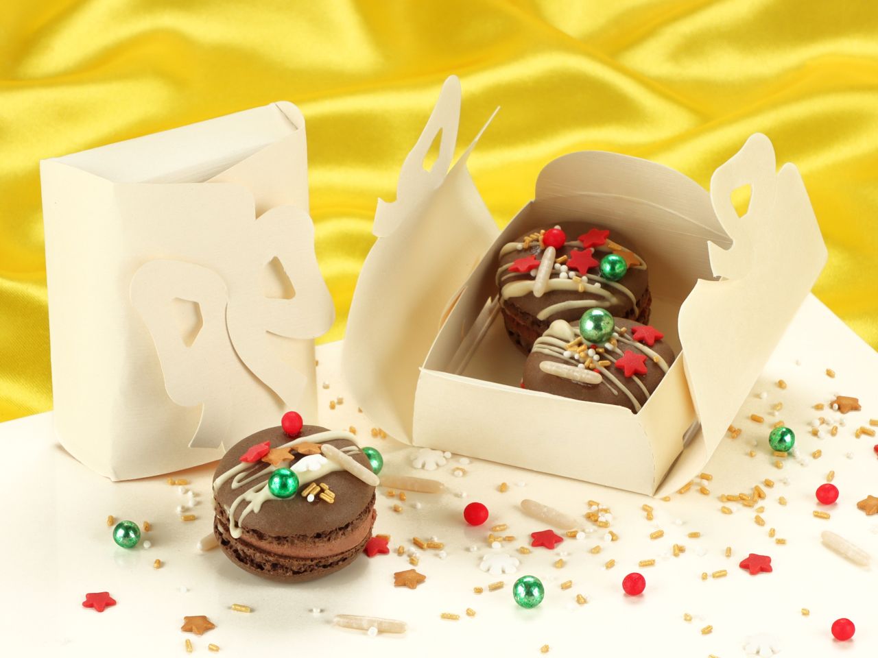 santa s schoko macarons