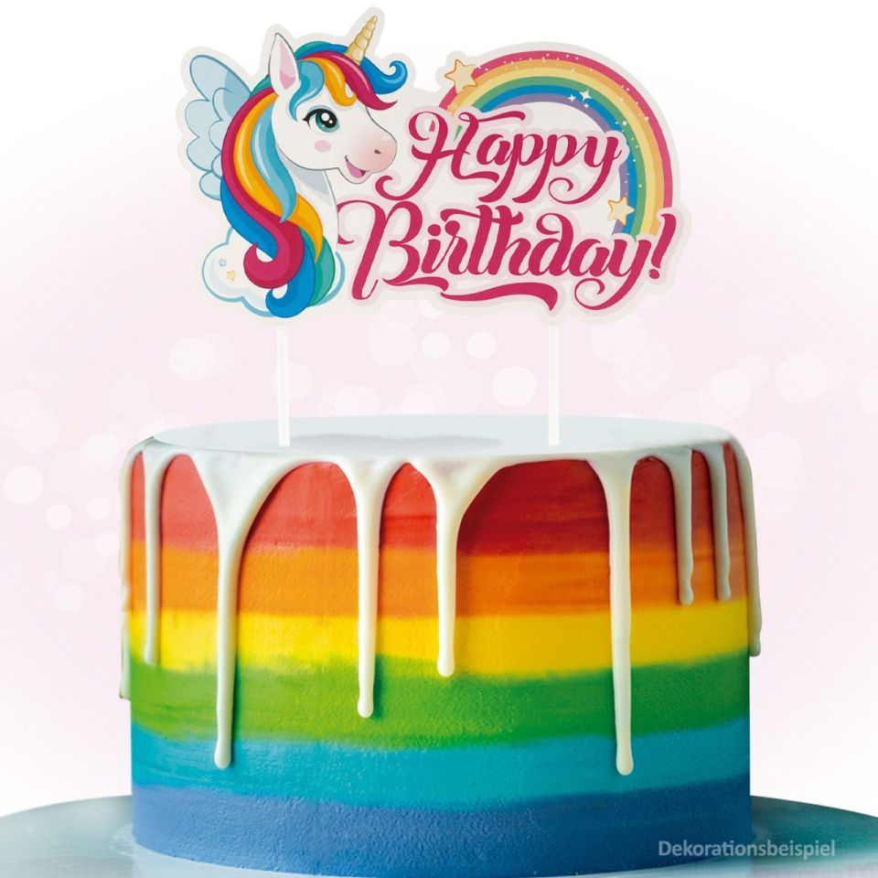 tortentopper happy birthday einhorn
