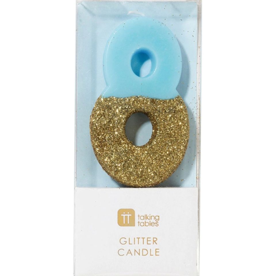 geburtstagskerze zahlenkerze 8 blau glitzer
