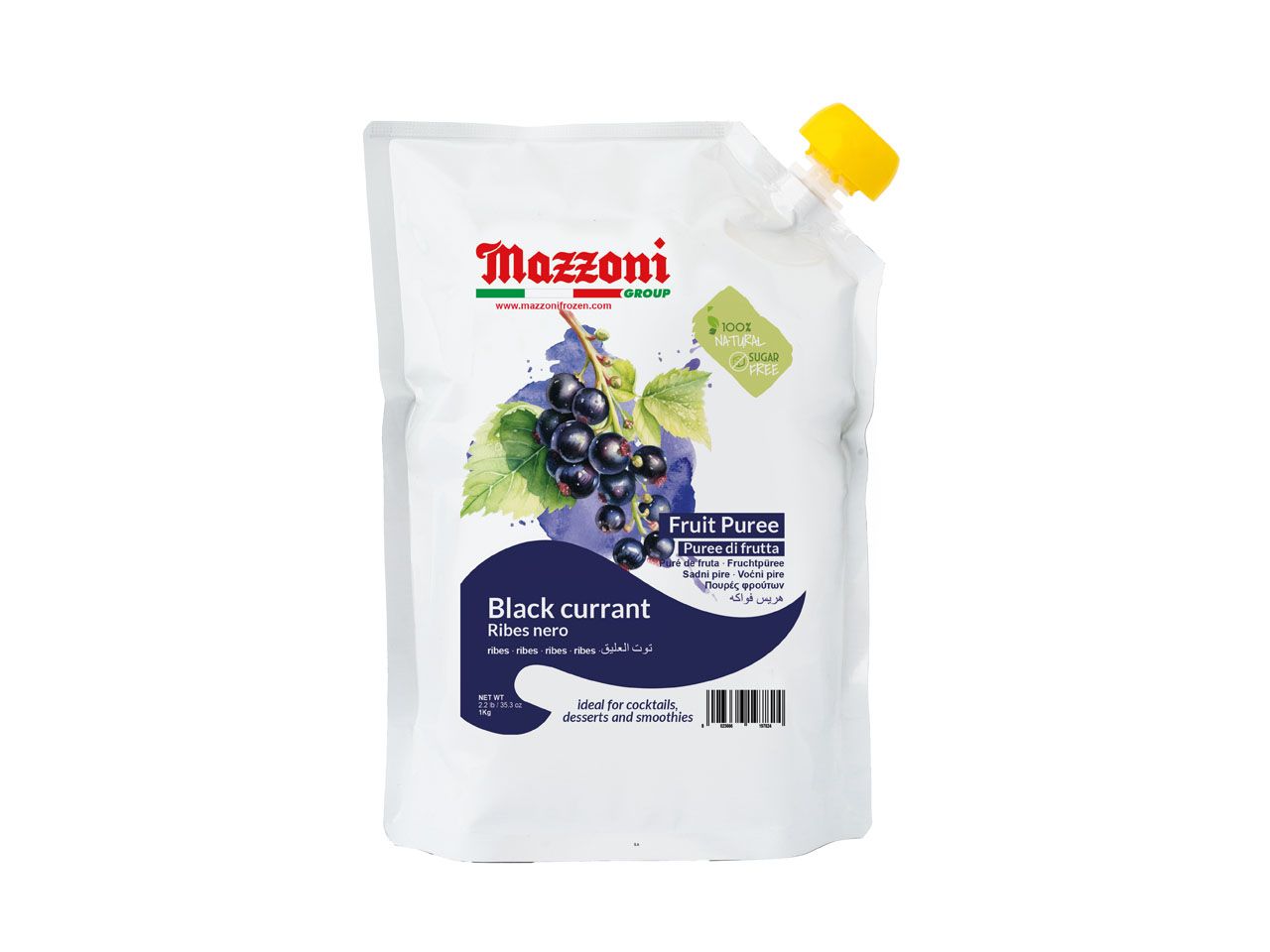 fruchtpueree cassis schwarze johannisbeere 1kg