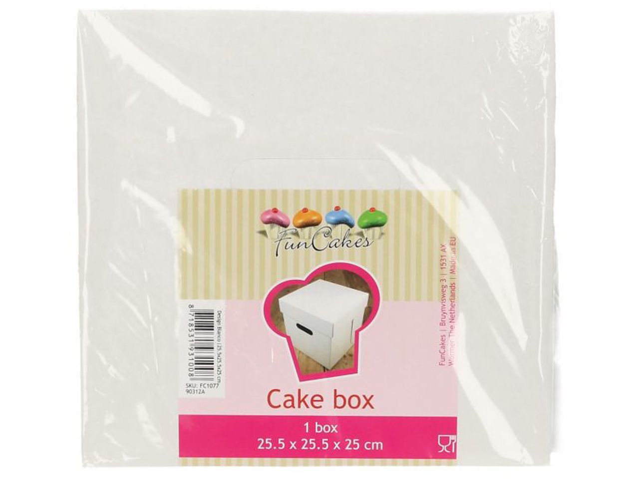 funcakes tortenschachtel weiss 37x37x45cm