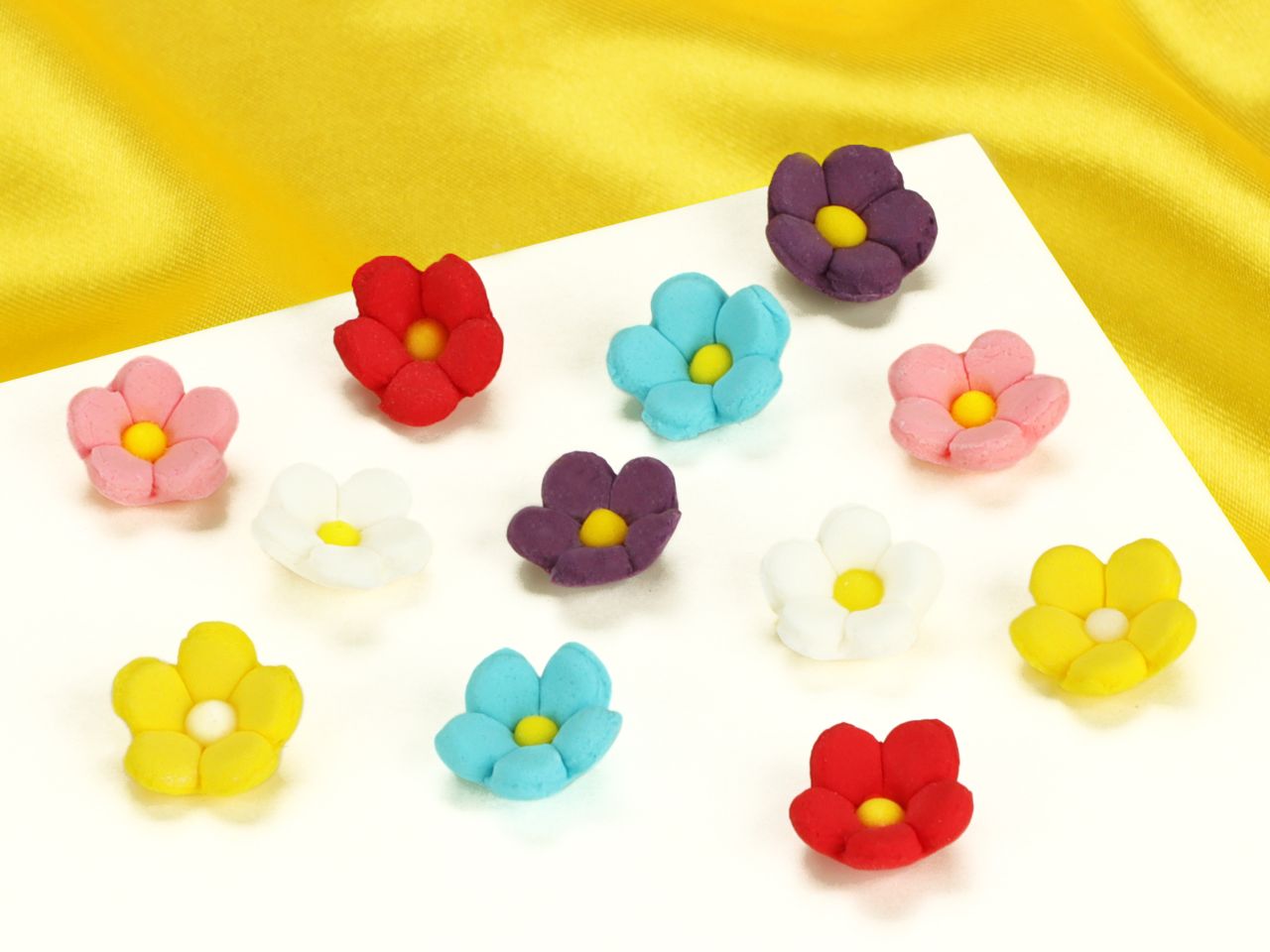 flowers 13mm multicoloured sugar 36 pieces