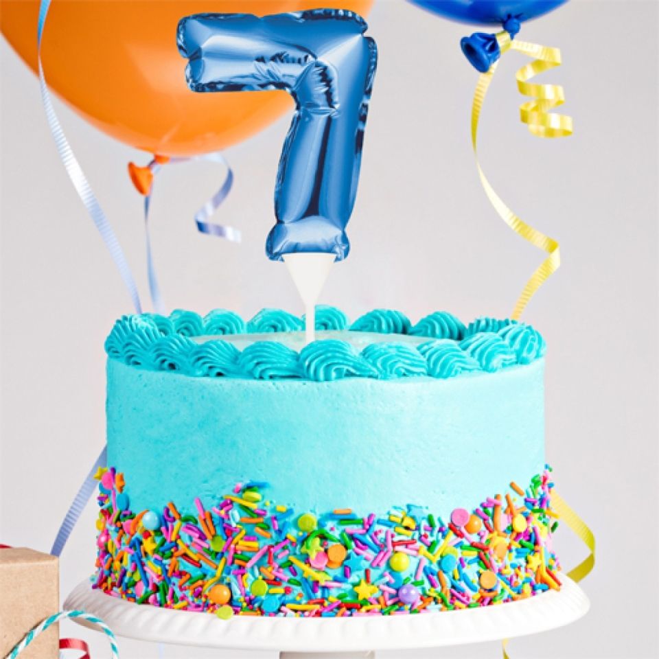 ballon topper zahl 7 blau 13 cm