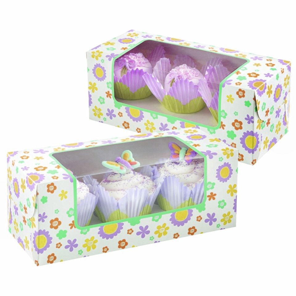 wilton 3 cupcake boxen blumengarten