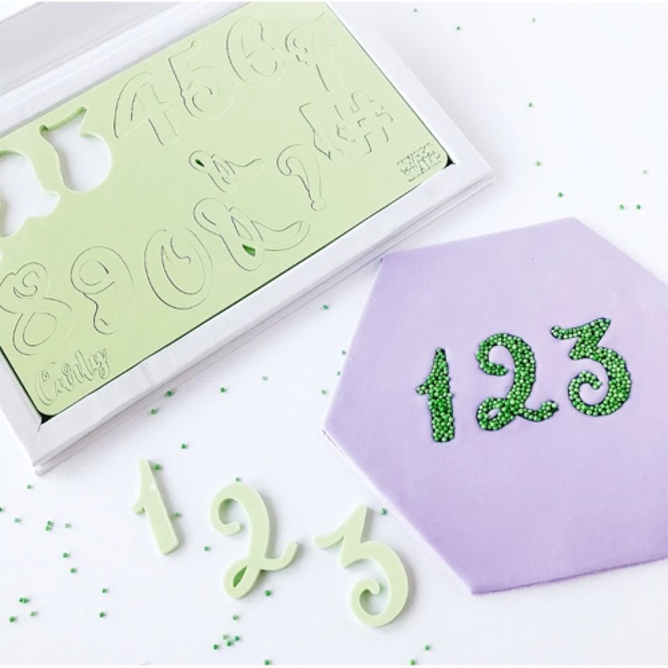 sweet stamp stempel zahlen symbole set curly