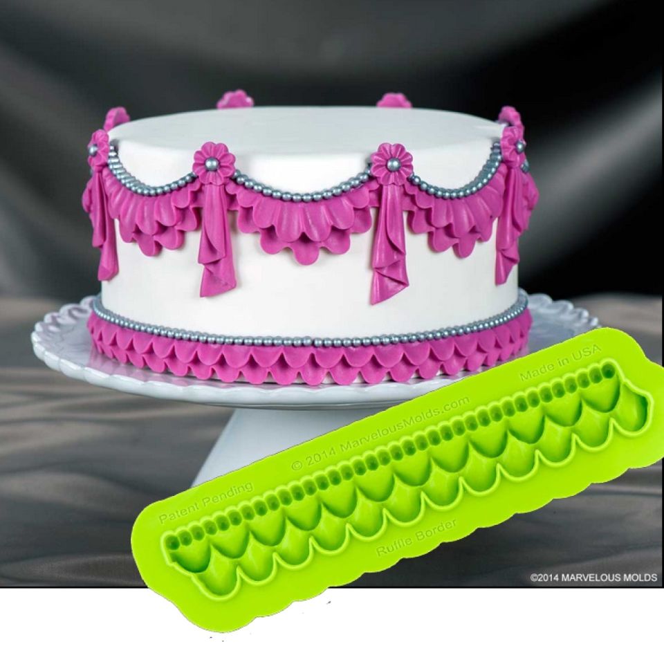 marvelous fondantform borduere ruffle swag mit miniperlen 16 cm