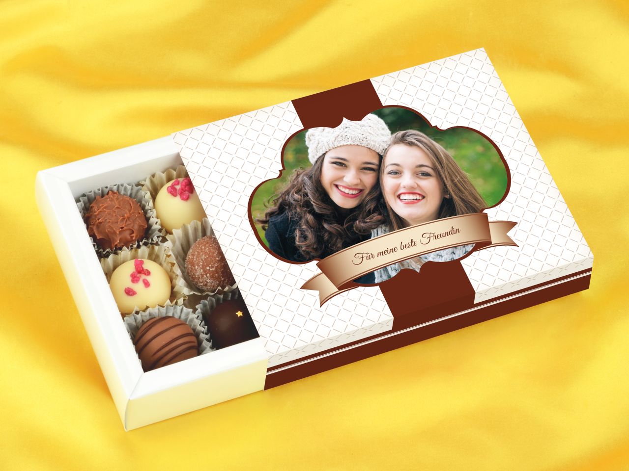 personalised truffle box for 12 truffles baroque b