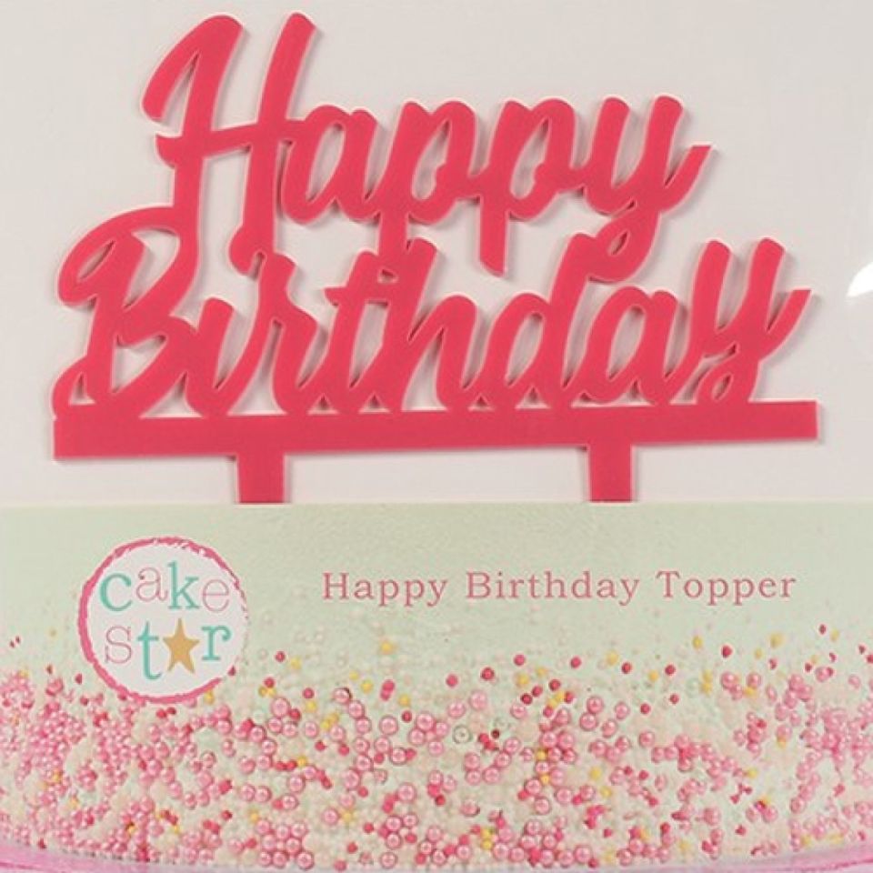 tortentopper happy birthday pink