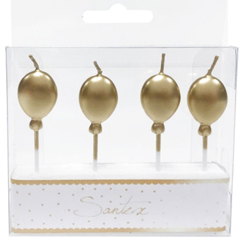 birthday candles balloons gold 4 pieces