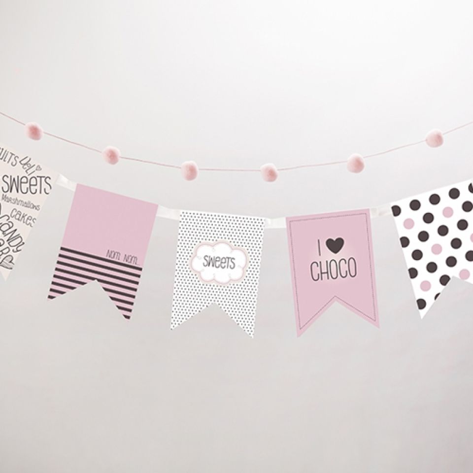 pompom girlande pink