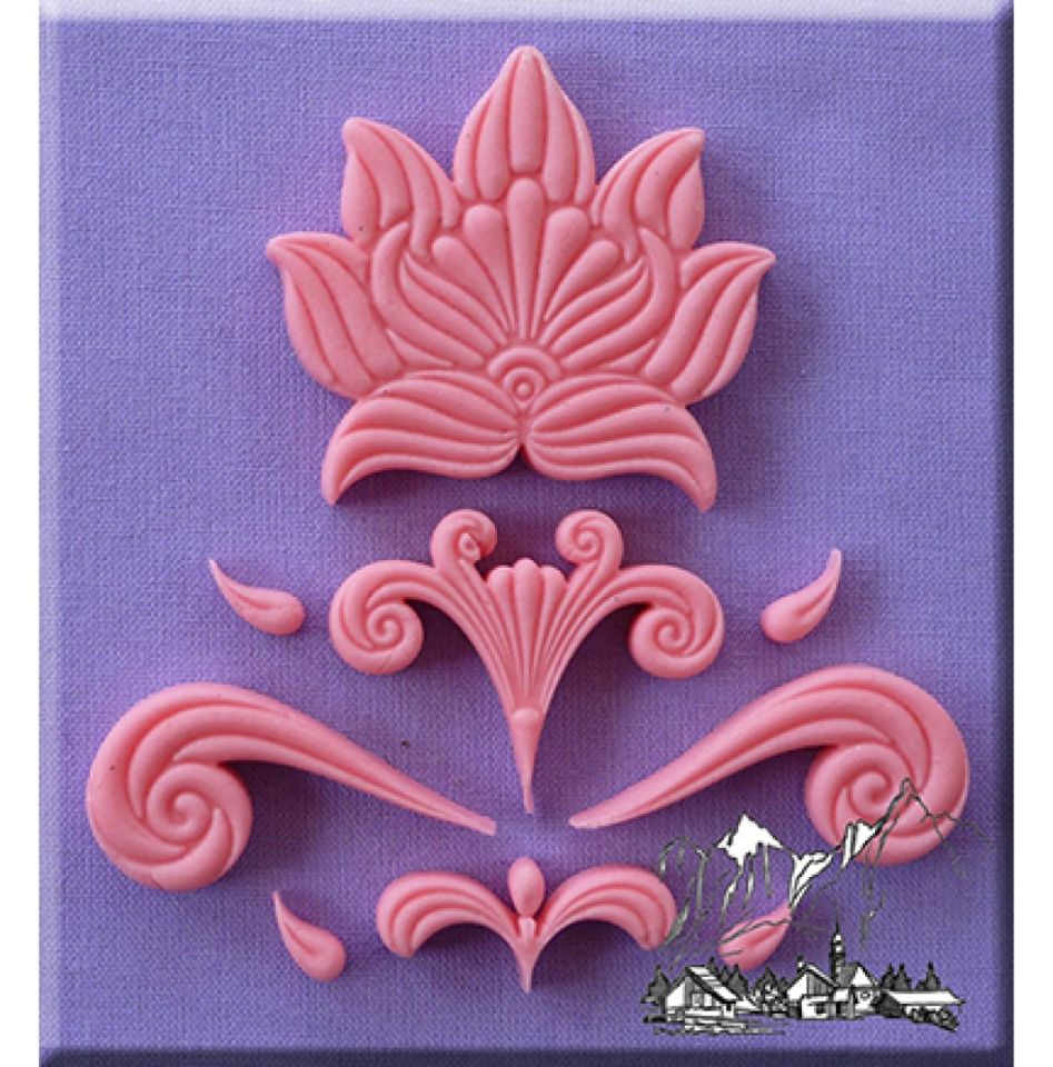 fondant mould design element 3 9x9 cm
