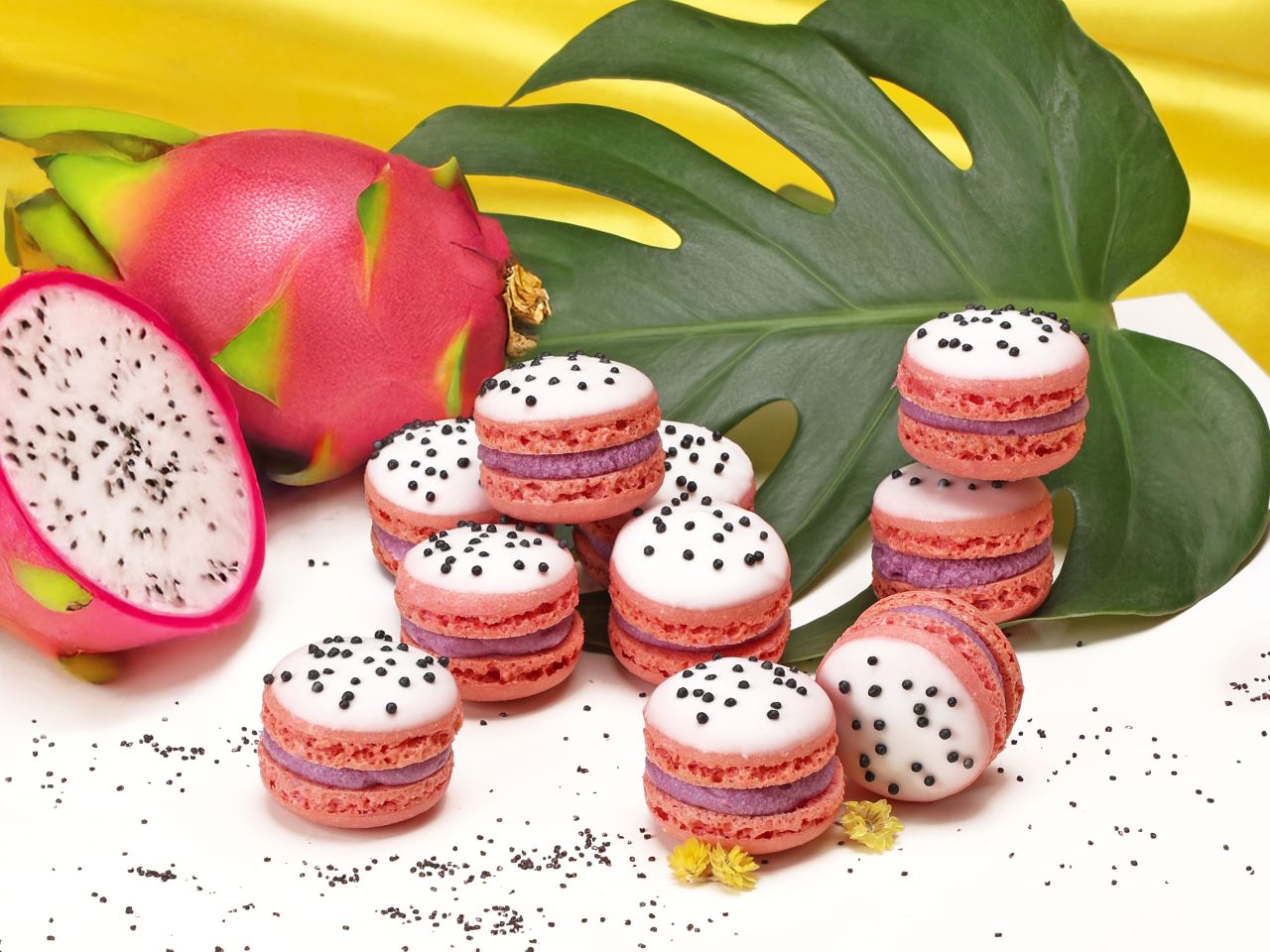 drachenfrucht macarons