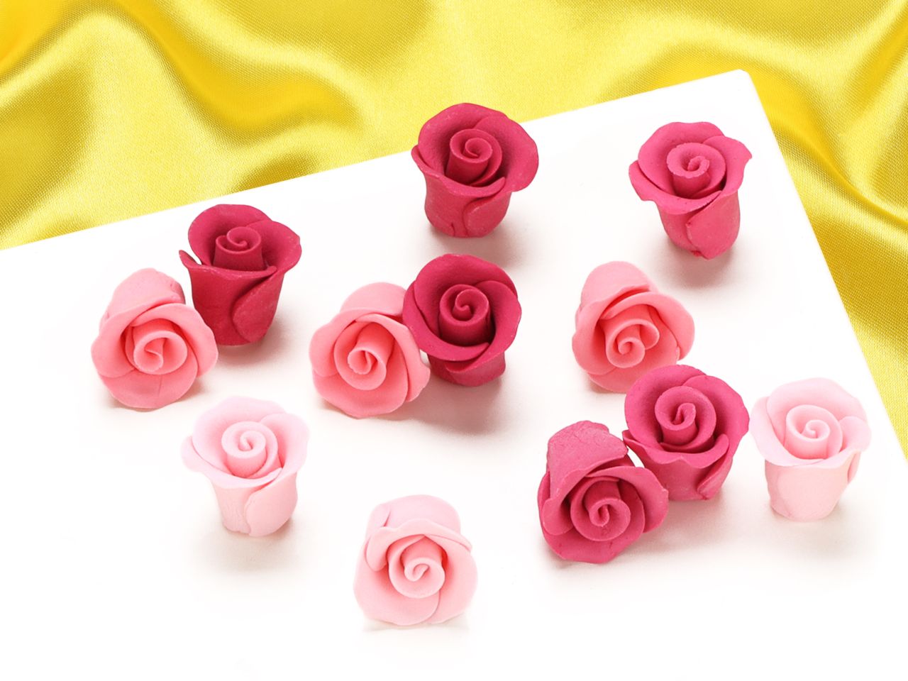 sugar decoration roses pink ombre 20mm 12 pieces