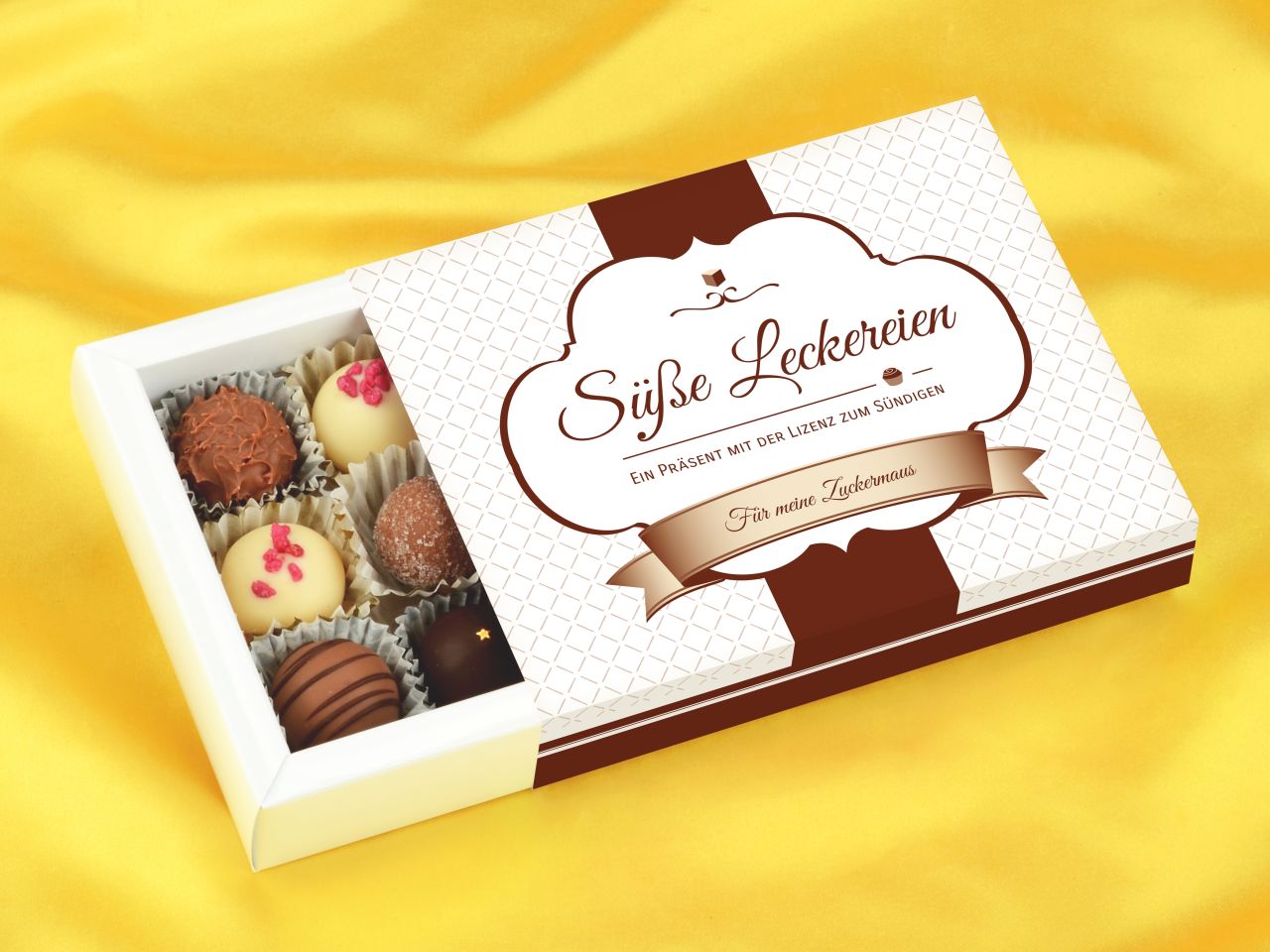 personalised truffle box for 12 truffles baroque a
