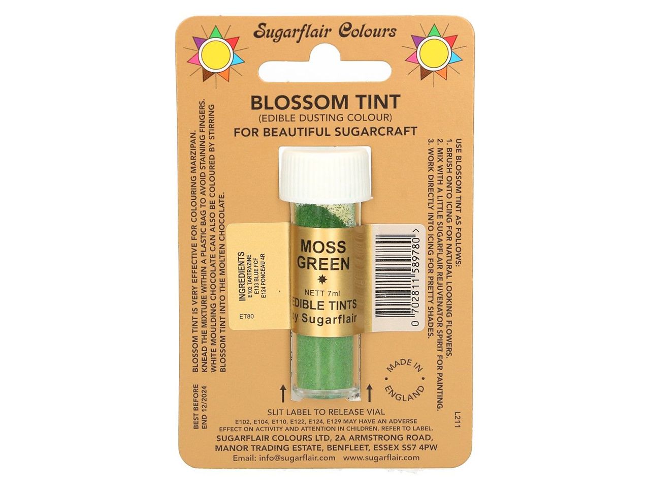 sugarflair puderfarbe moss green gruen 7ml