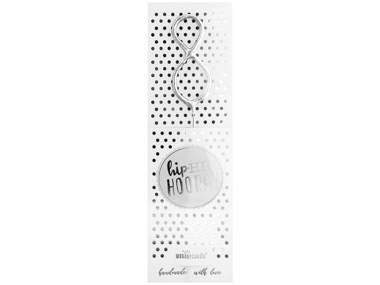 cake sparkler 8 silver 18 cm