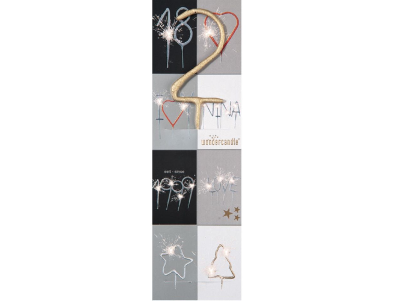 wunderkerze 2 gold 18 cm