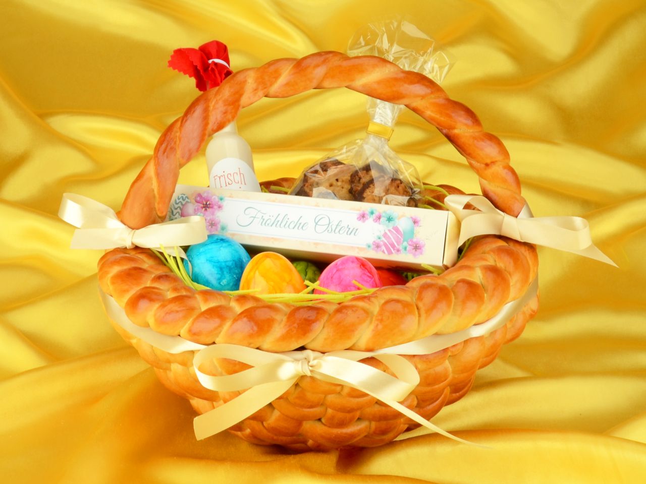 osterkorb set mit hefeteig