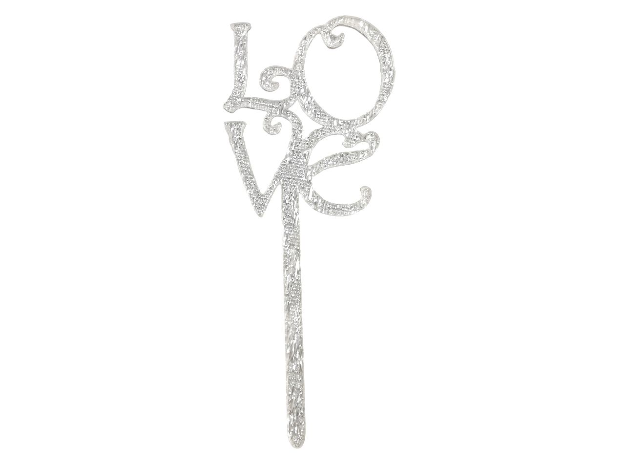cupcake topper love silver 8 pieces