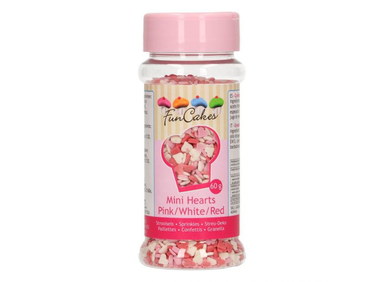 funcakes miniherzen rosa weiss rot 60g