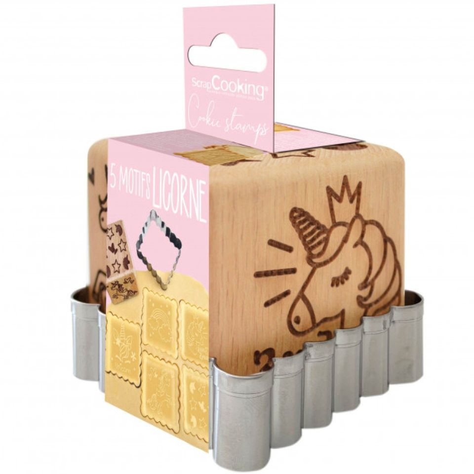 cookie stamp 6cm good luck unicorn wood