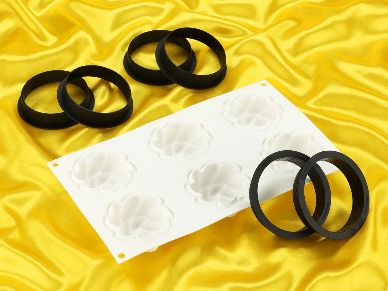 silicone mould kit tarte ring fleur 80mm