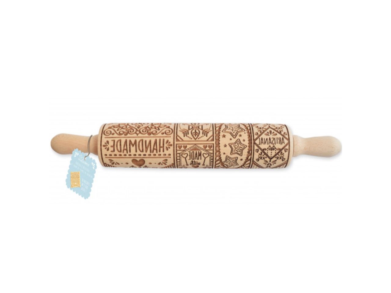 embossed rolling pin handmade 39cm