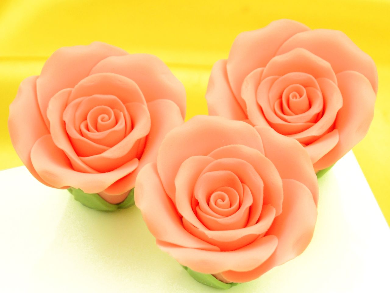 roses 50mm salmon sugar 3 pieces