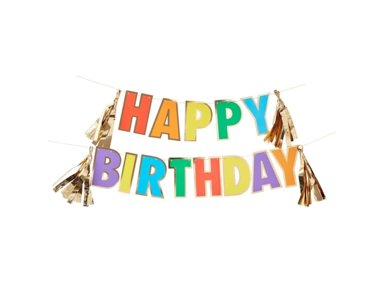 party girlande happy birthday regenbogen