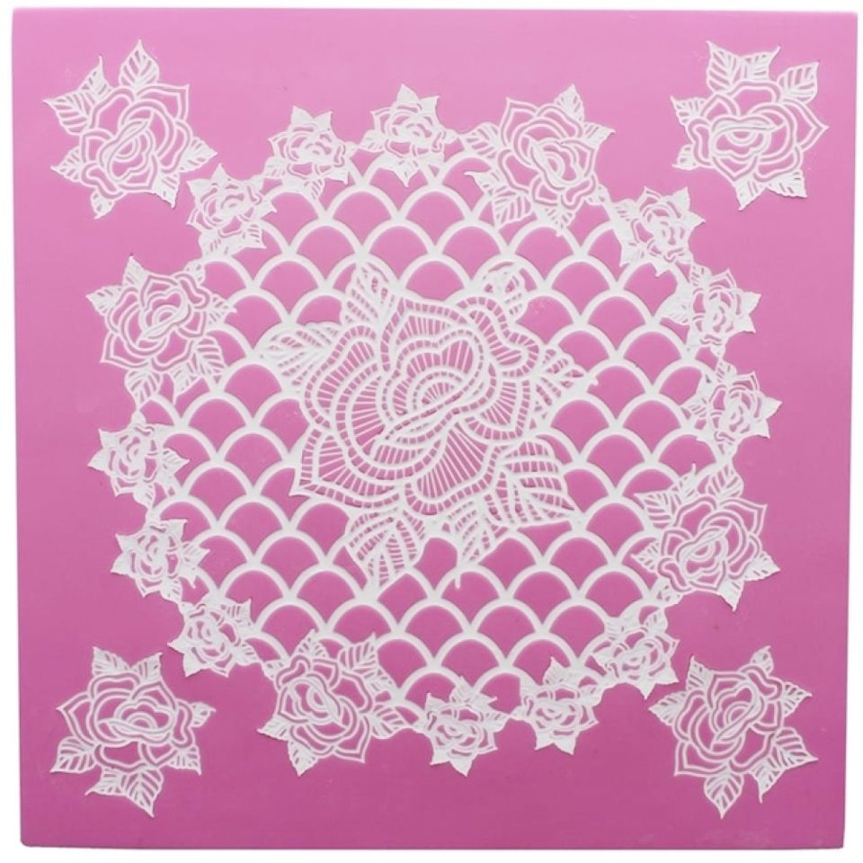 cake lace silicone mould for edible lace ring of roses