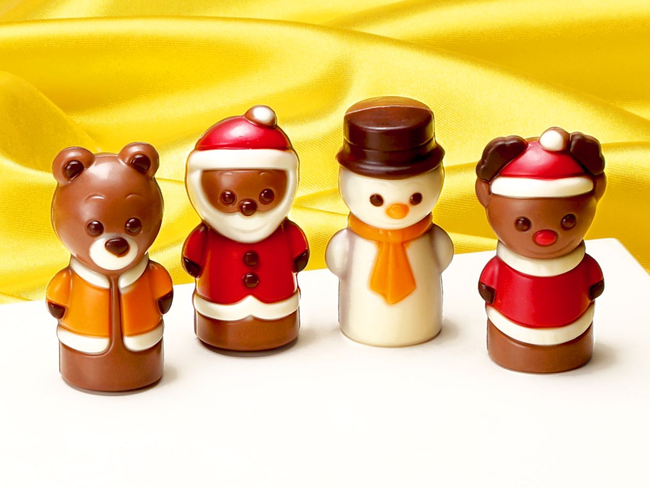 schokoladen dekoration weihnachtsfiguren 4 stueck 40g