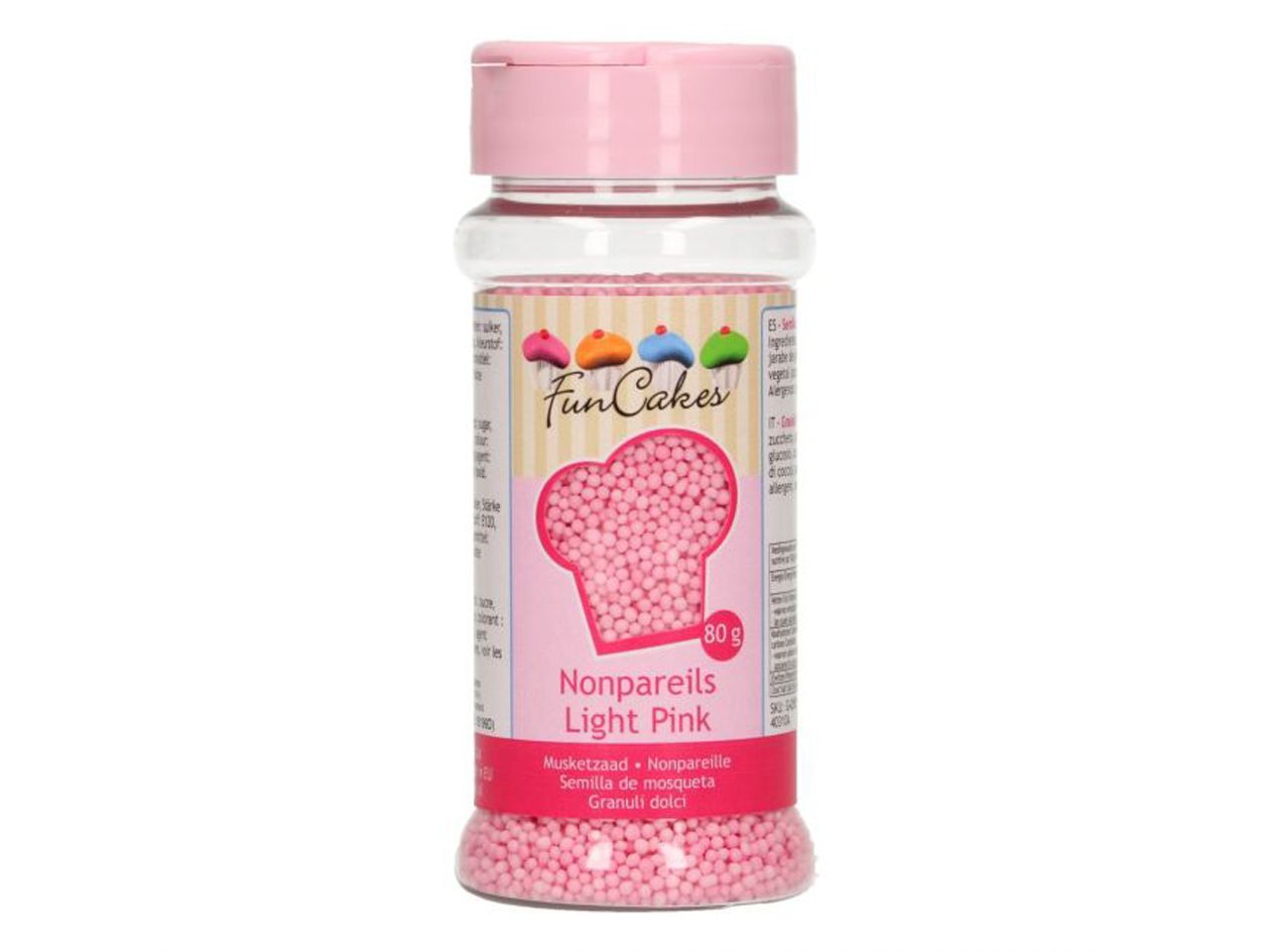 funcakes nonpareils light pink 80g