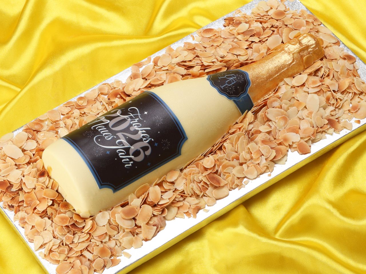 fondantpapier etiketten neues jahr fuer sektflasche