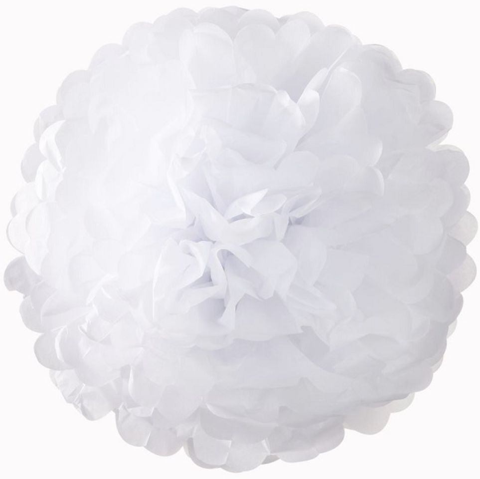 pompoms weiss 25 bis 38 cm 3 stk